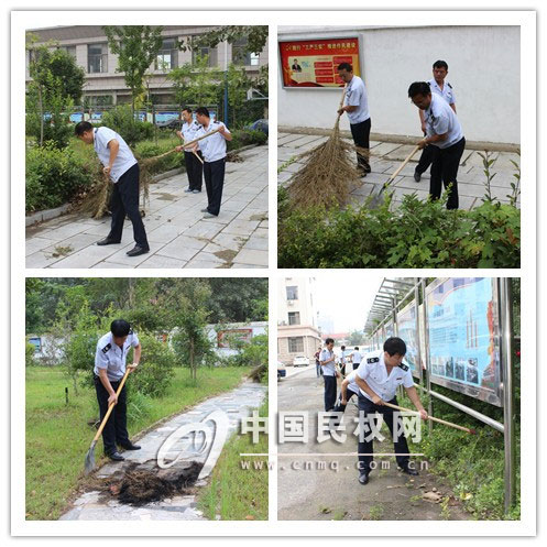 县地税局积极清理院内卫生净化办公环境